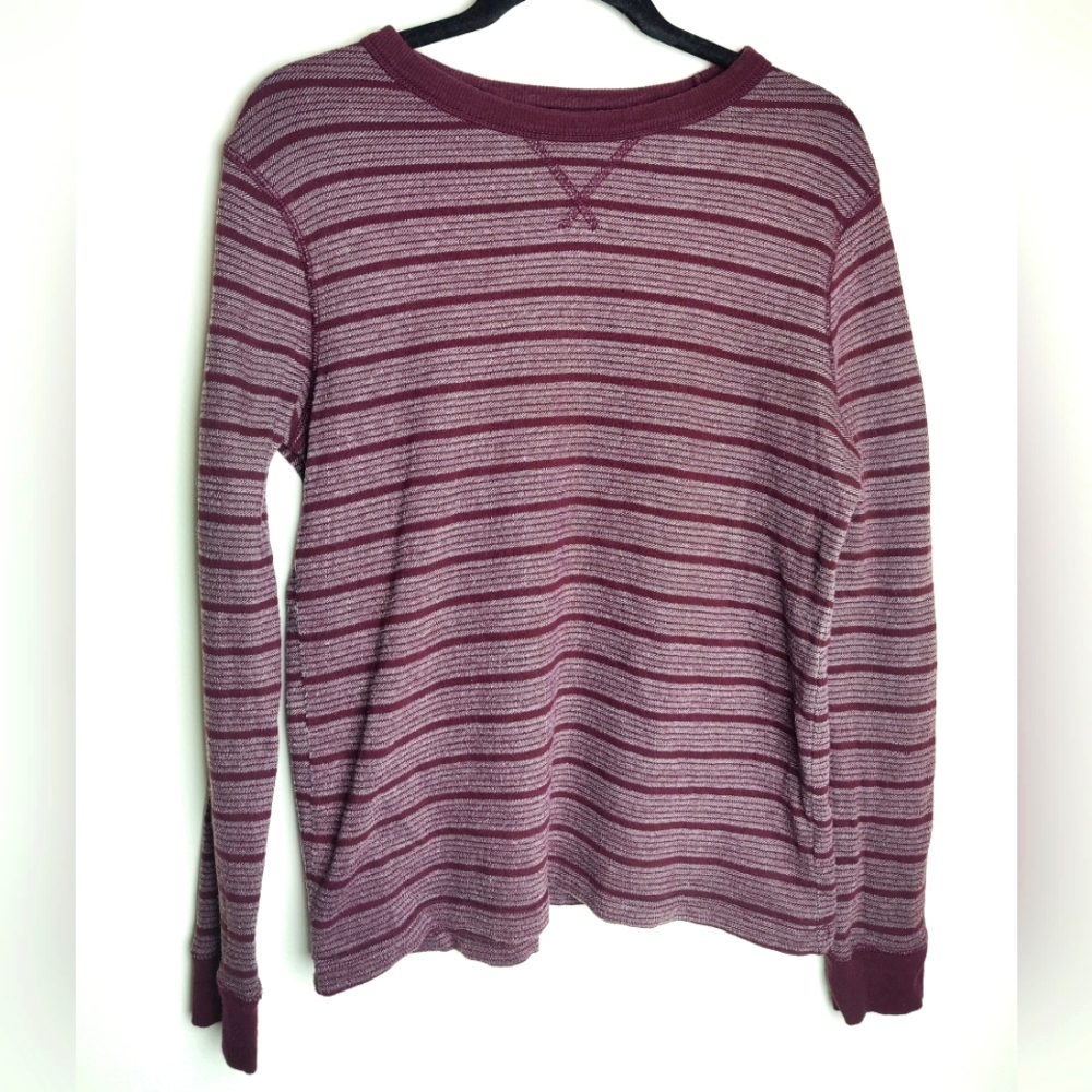 Mossimo Men's Long Sleeve Striped Shirt, Red, Size M